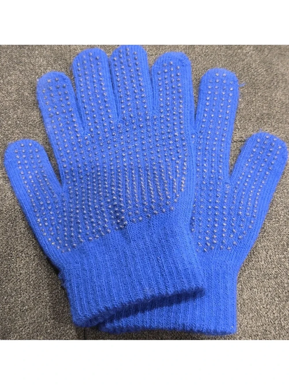 A&R Sports Knit Gloves With Grip Dots, Royal Blue, One Size